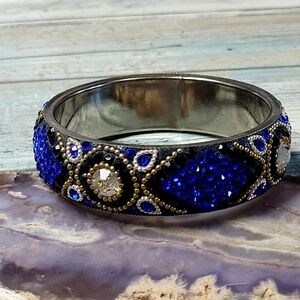 Rhinestones Blue and Gold Women's Bracelet